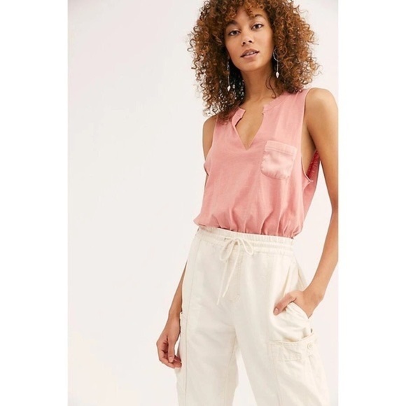 Free People Pocket T Shirt Bodysuit - Picture 1 of 13